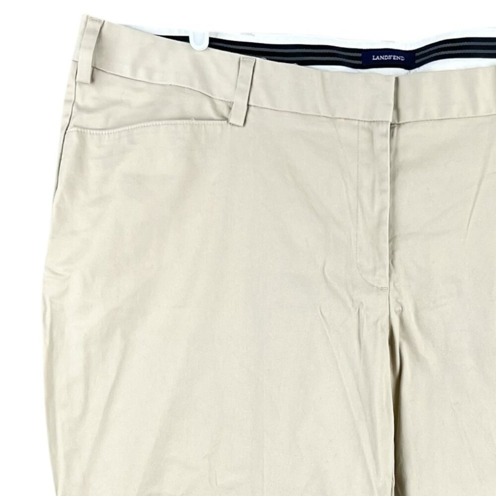 Lands' End Womens Beige Casual Twill Pants Sz 24W Stretch Straight Leg High Rise - Picture 5 of 11